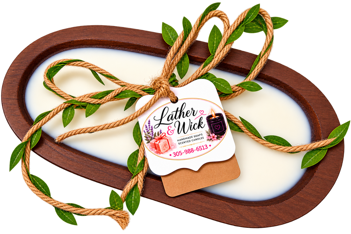 Rustic Wood Tray Soy Wax Candle