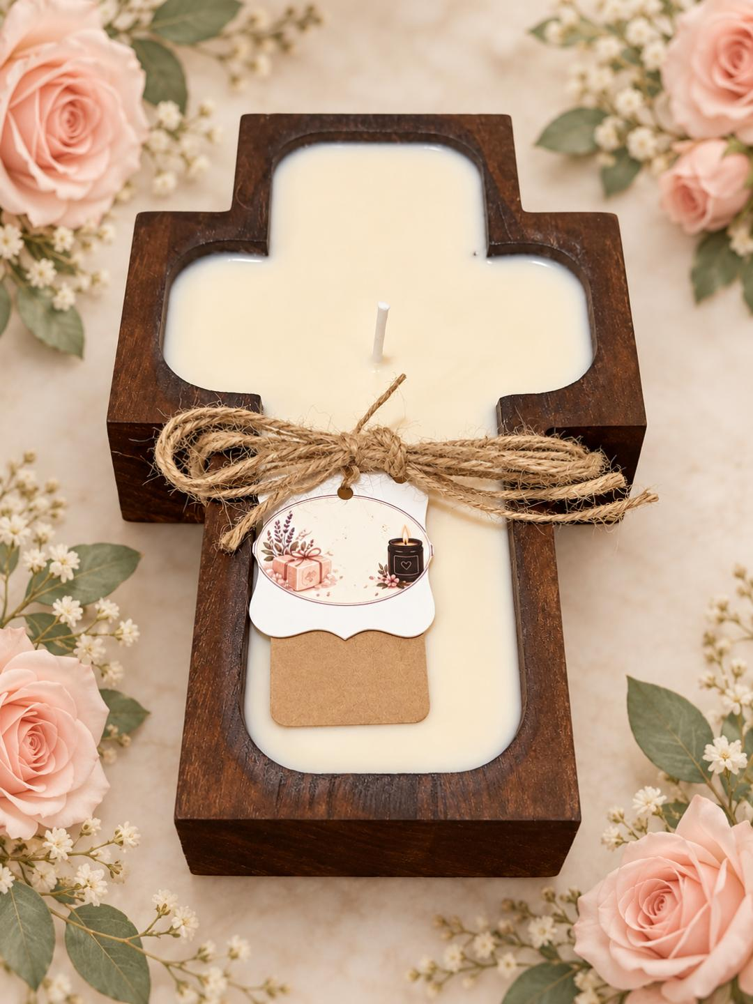 Rosewood Cross Soy Candle